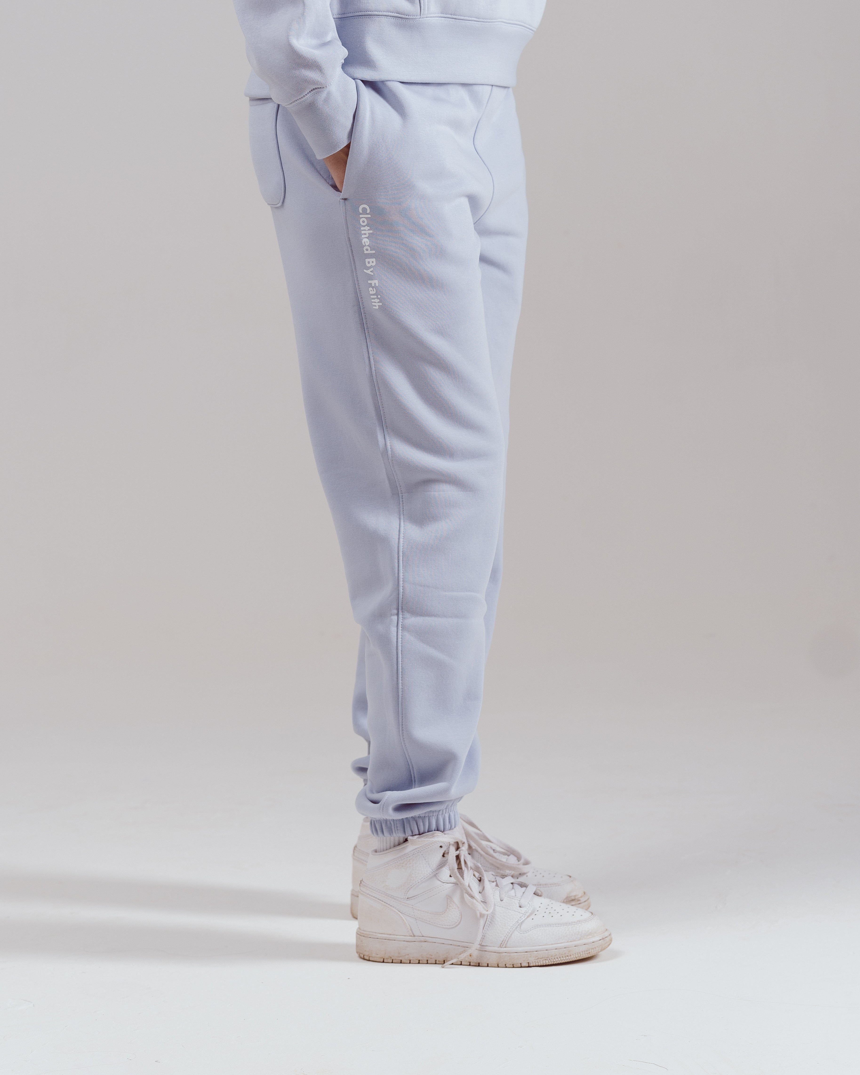 Clothed By Faith Joggers - Blue Lilac