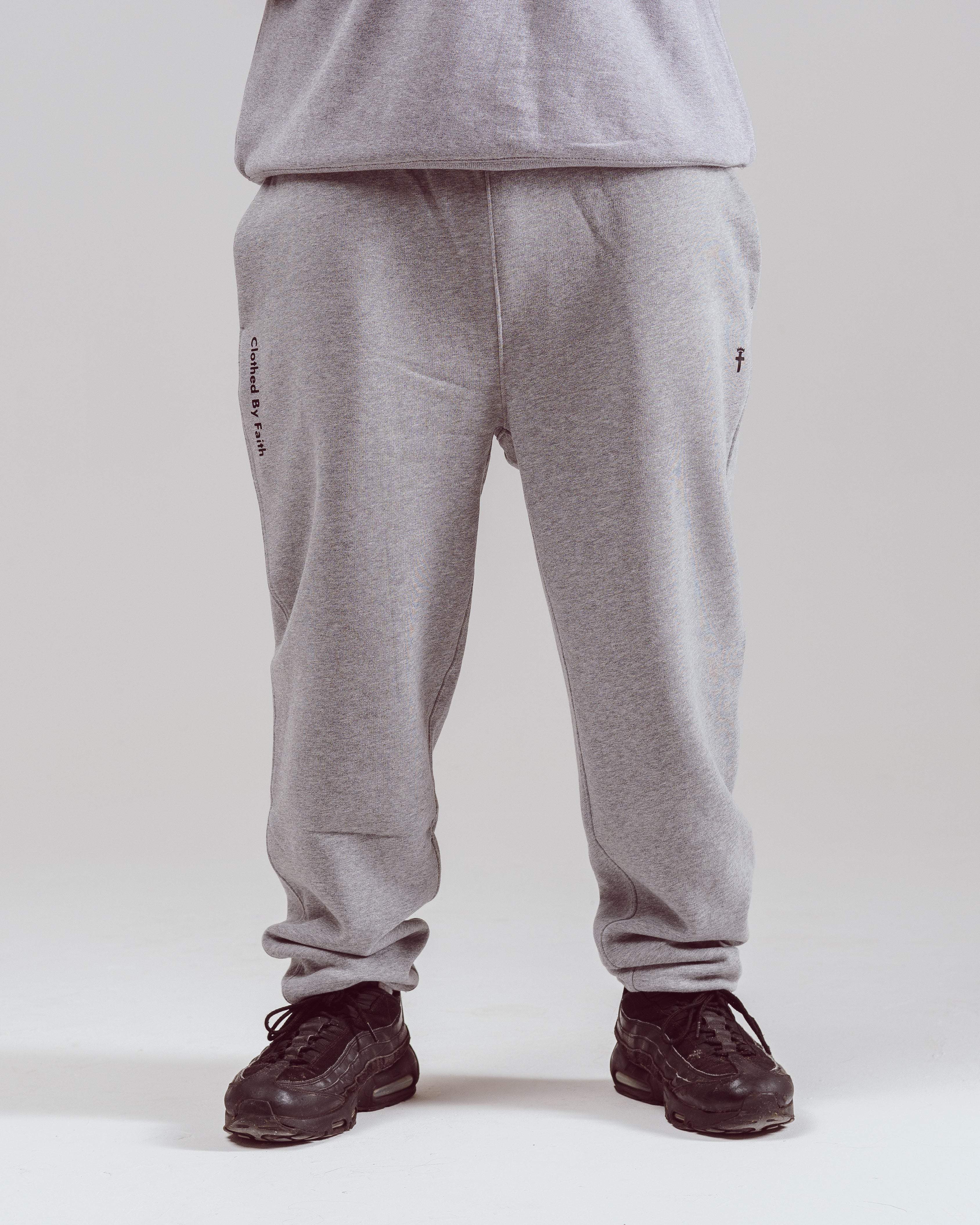 Clothed By Faith Joggers - Heather Grey