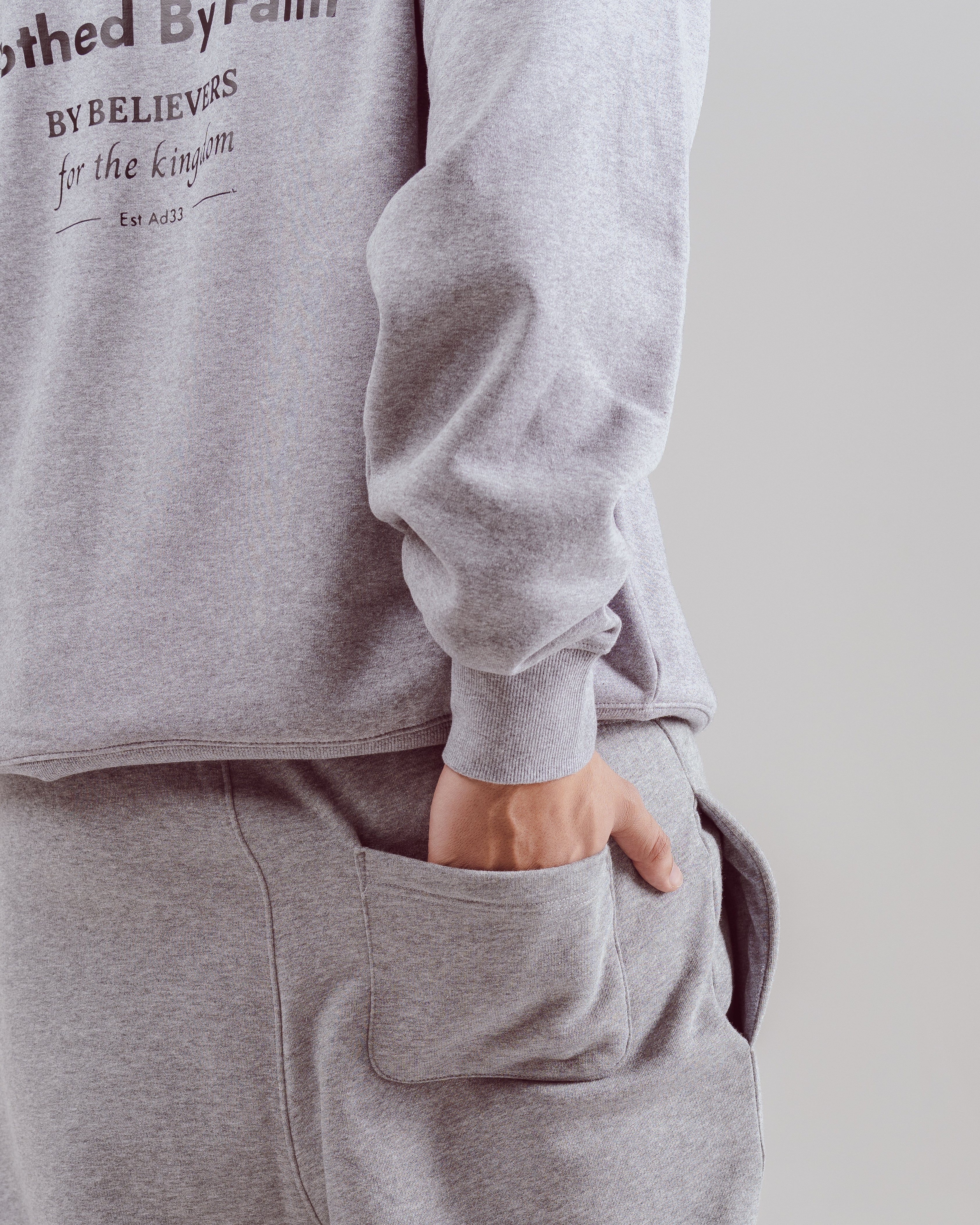 Clothed By Faith Joggers - Heather Grey
