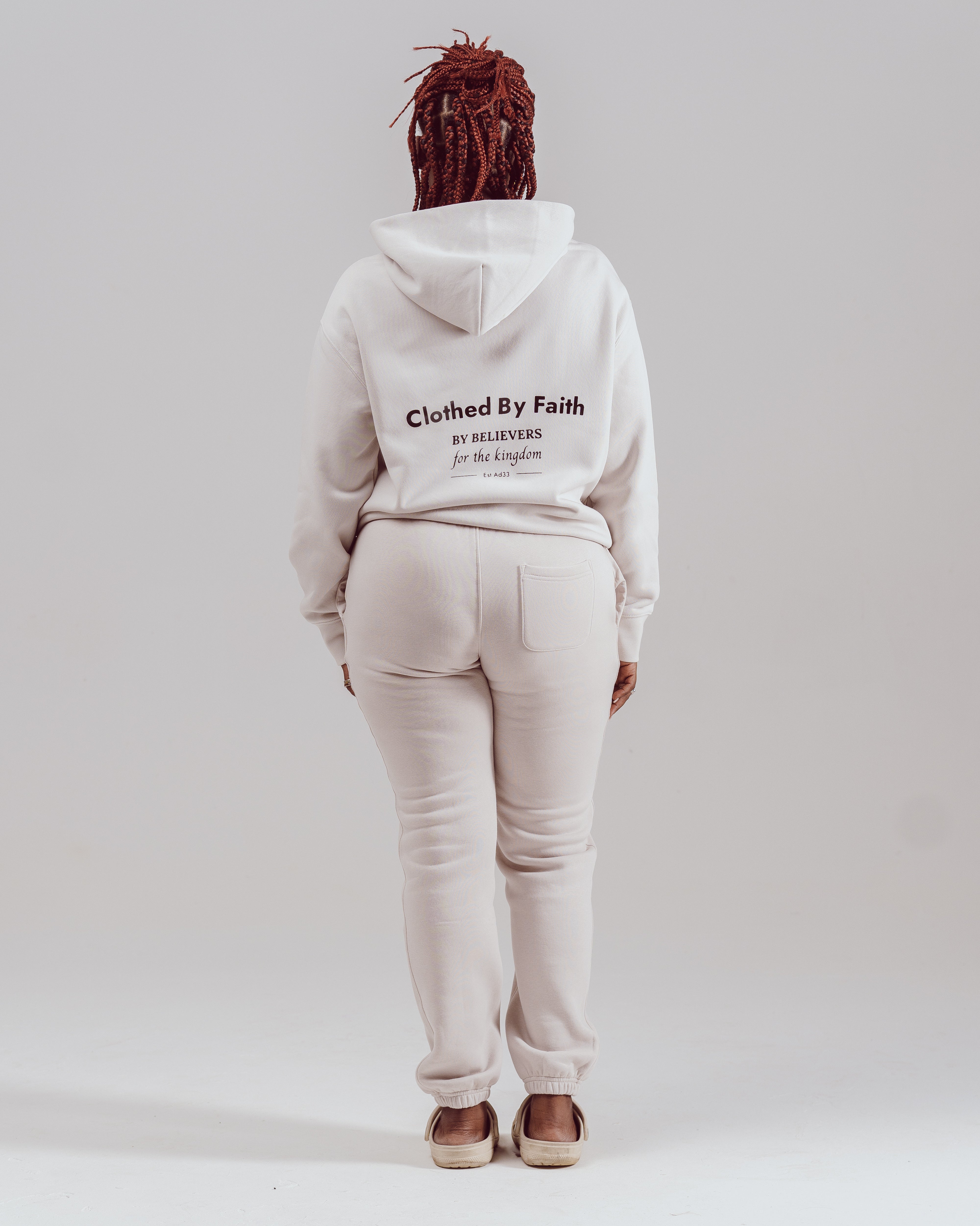 Clothed By Faith Joggers - Bone