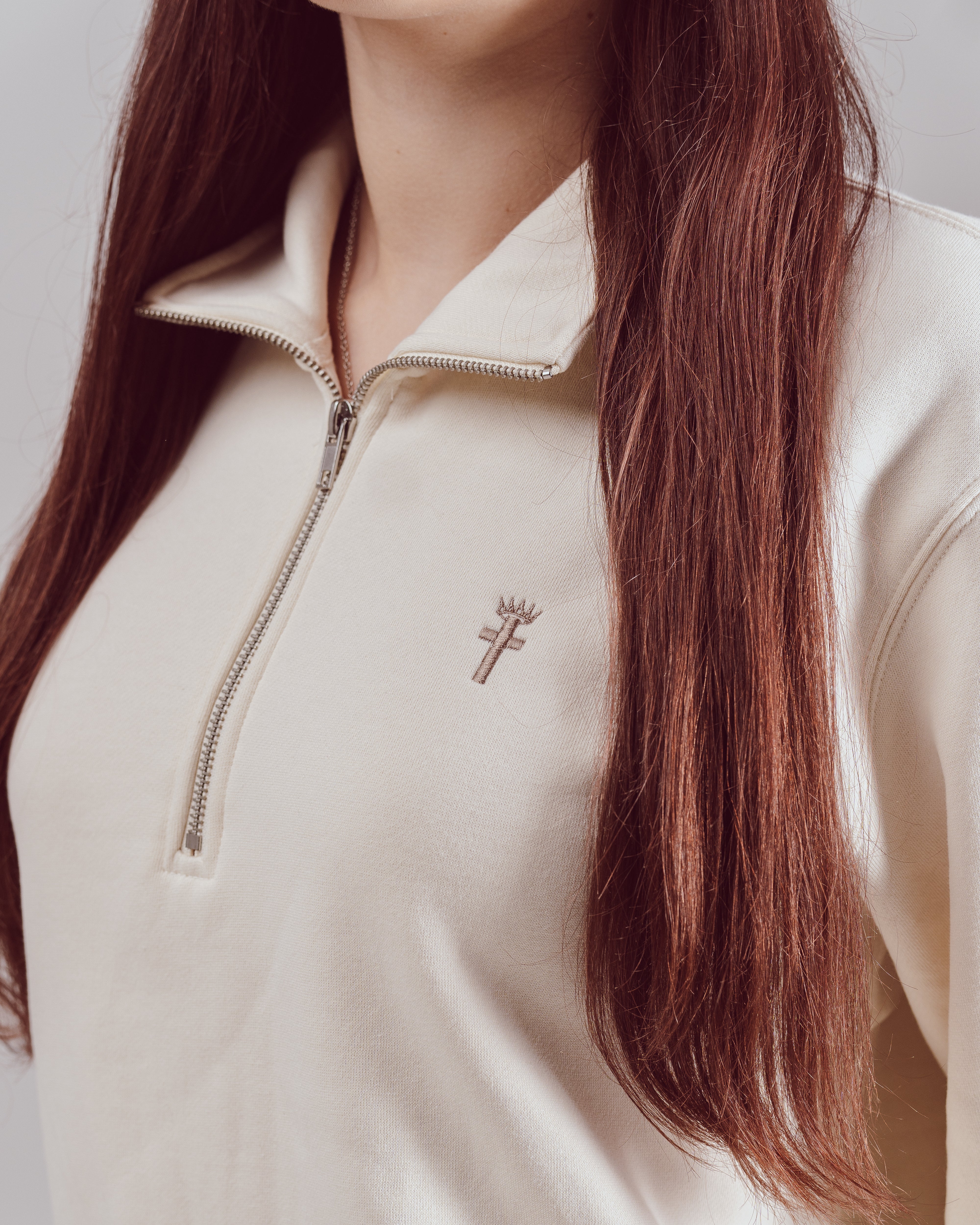 Clothed By Faith Quarter Zip - Oat
