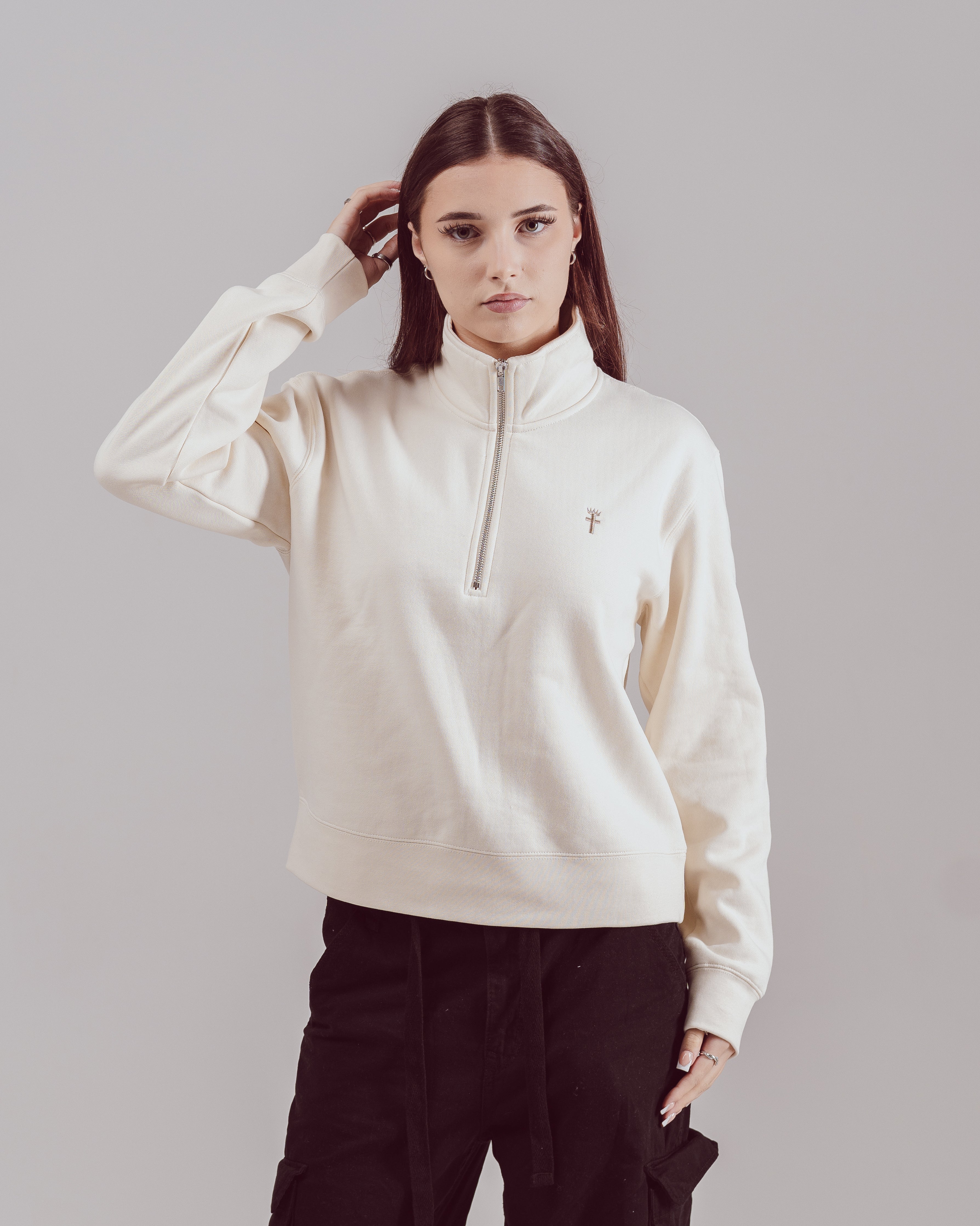 Clothed By Faith Quarter Zip - Oat
