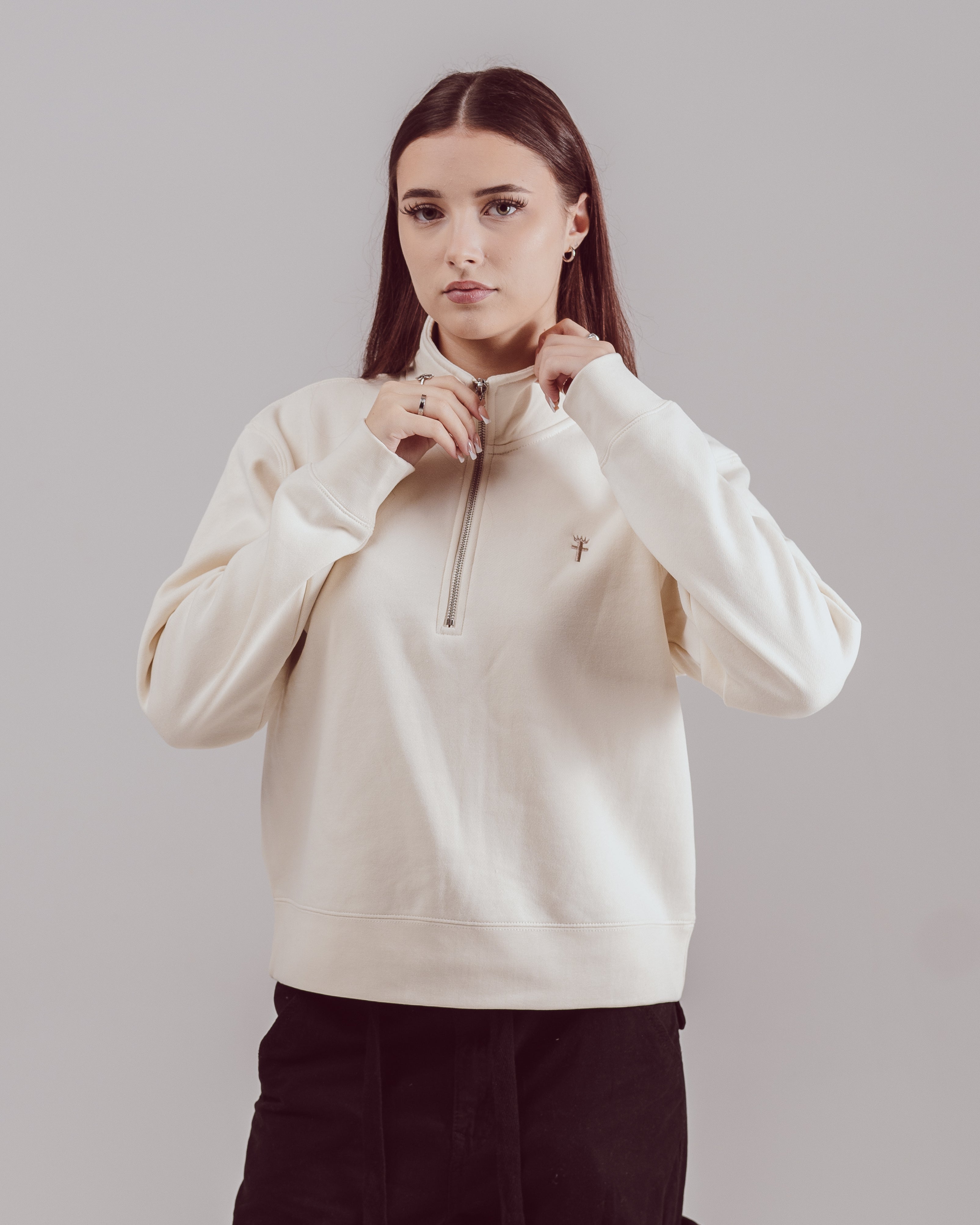 Clothed By Faith Quarter Zip - Oat