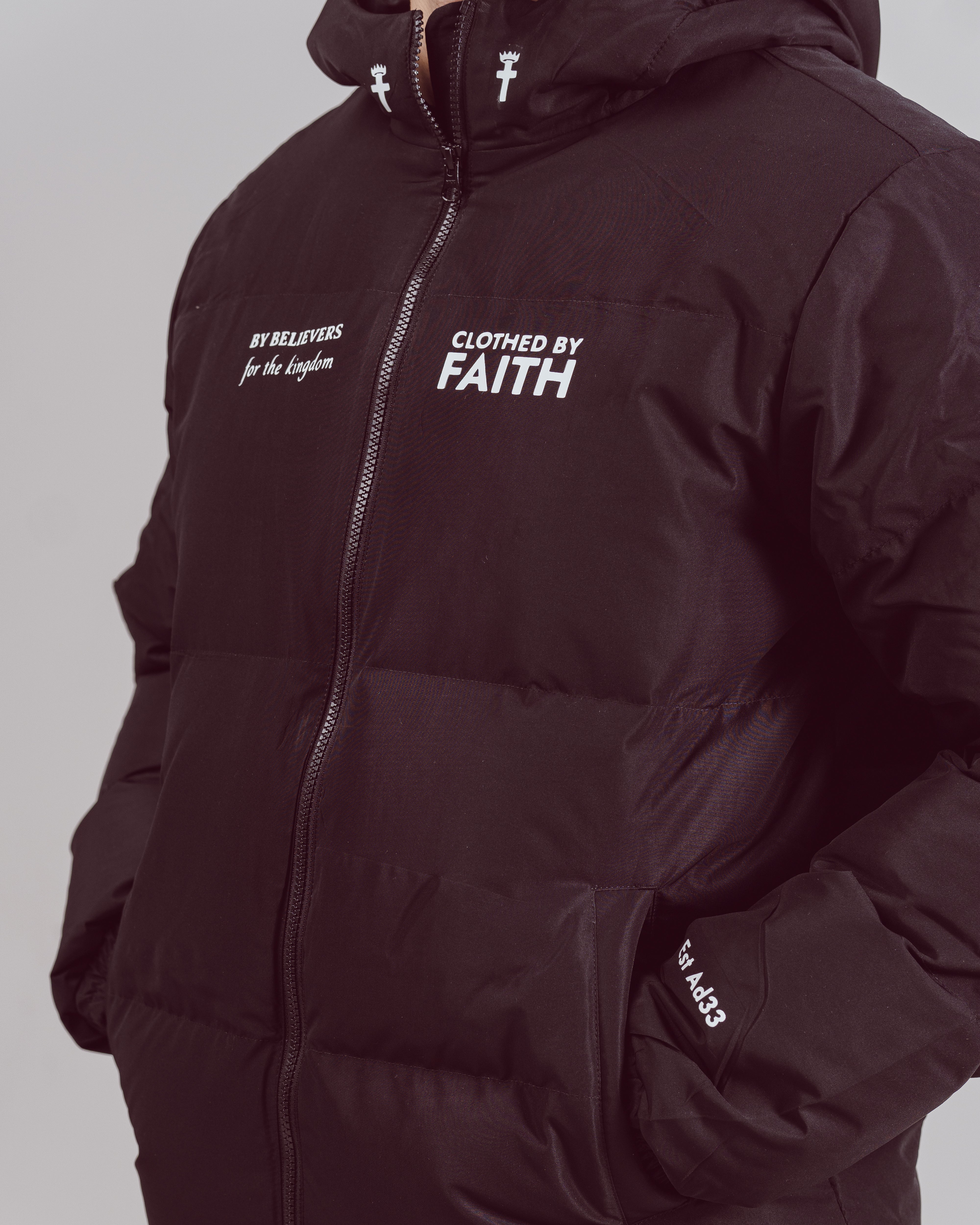 By Believers For The Kingdom Puffer Jacket - Black
