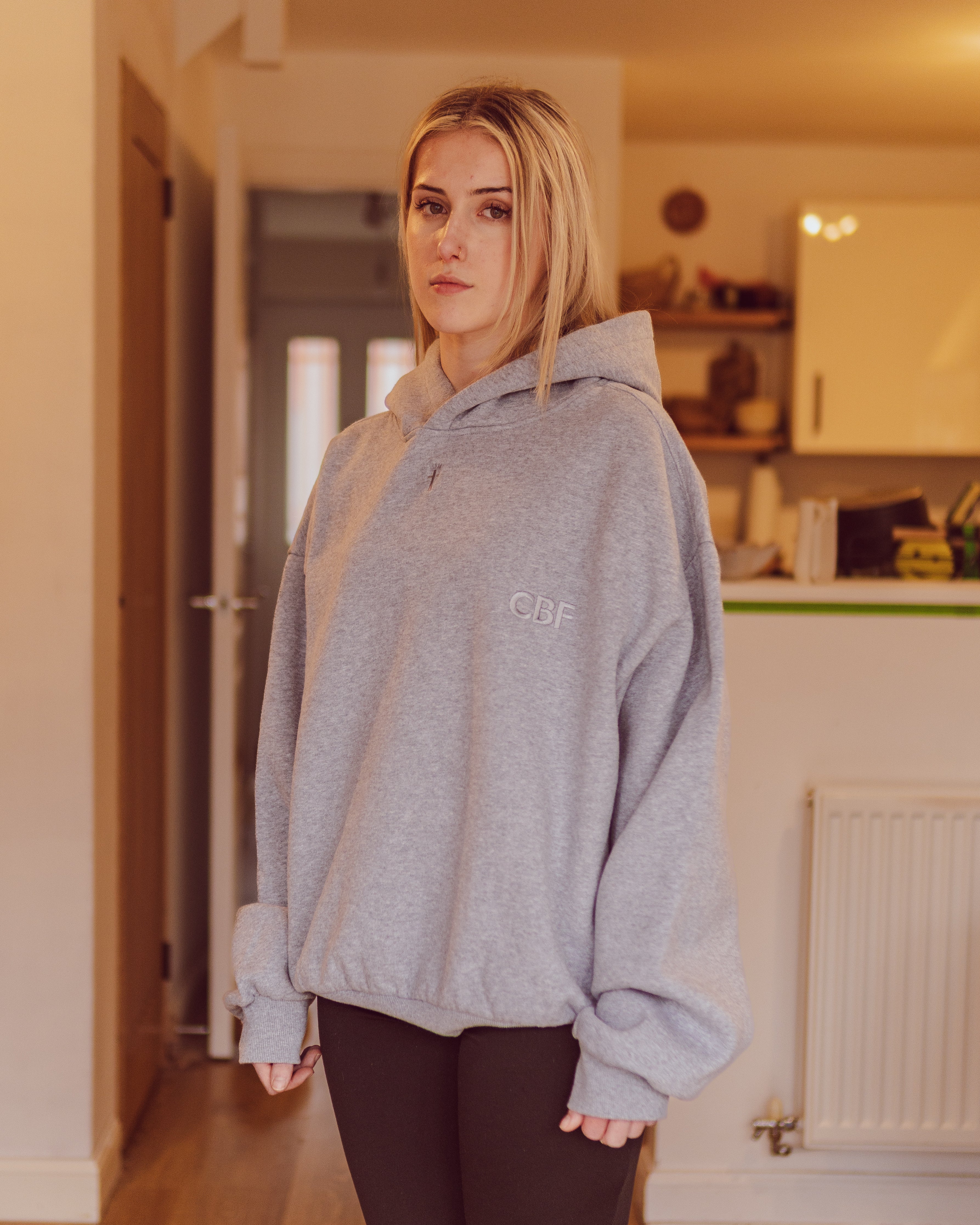 FIRM FOUNDATION BOXY HOODIE - HEATHER GREY