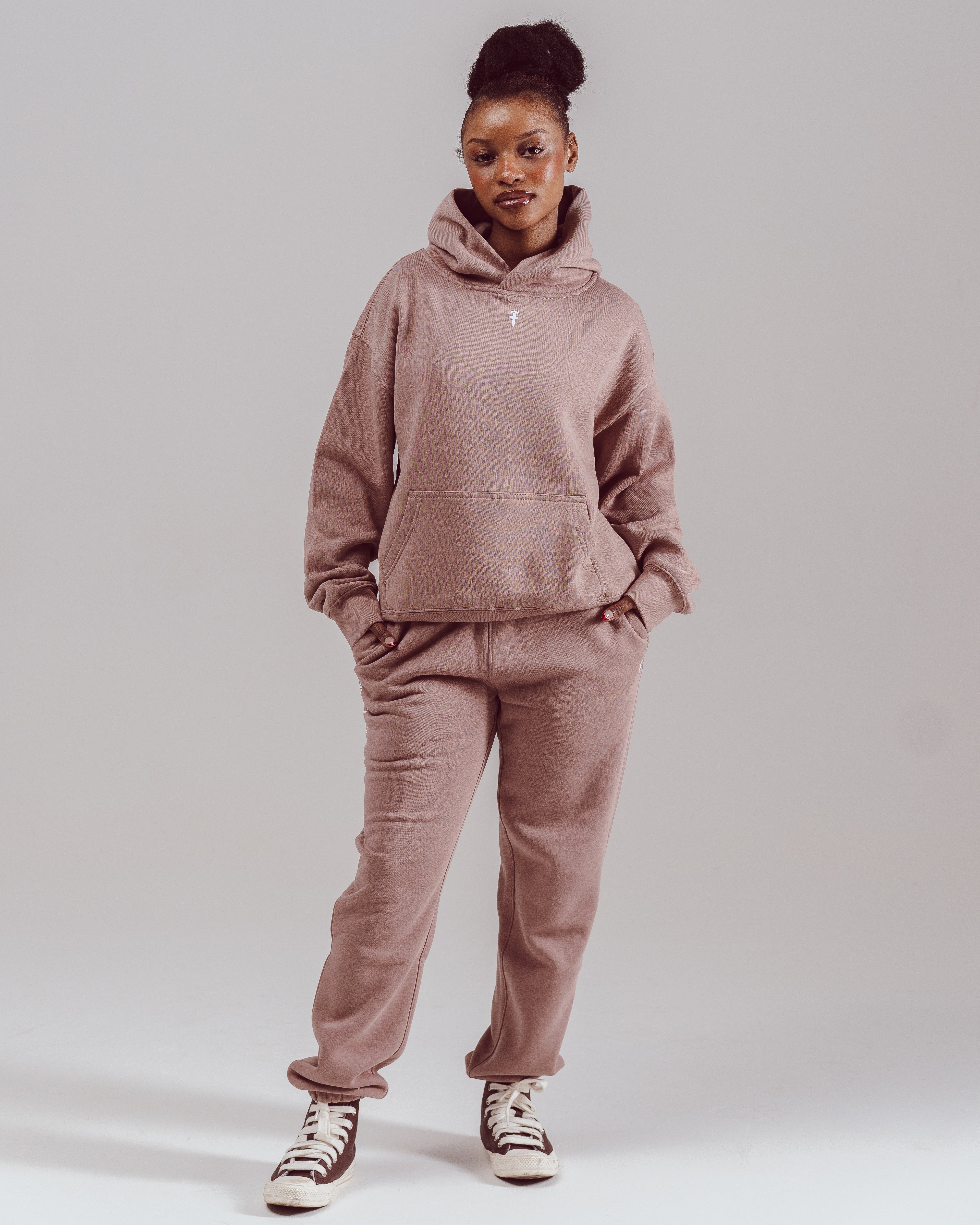 Clothed By Faith Joggers - Dusty Rose