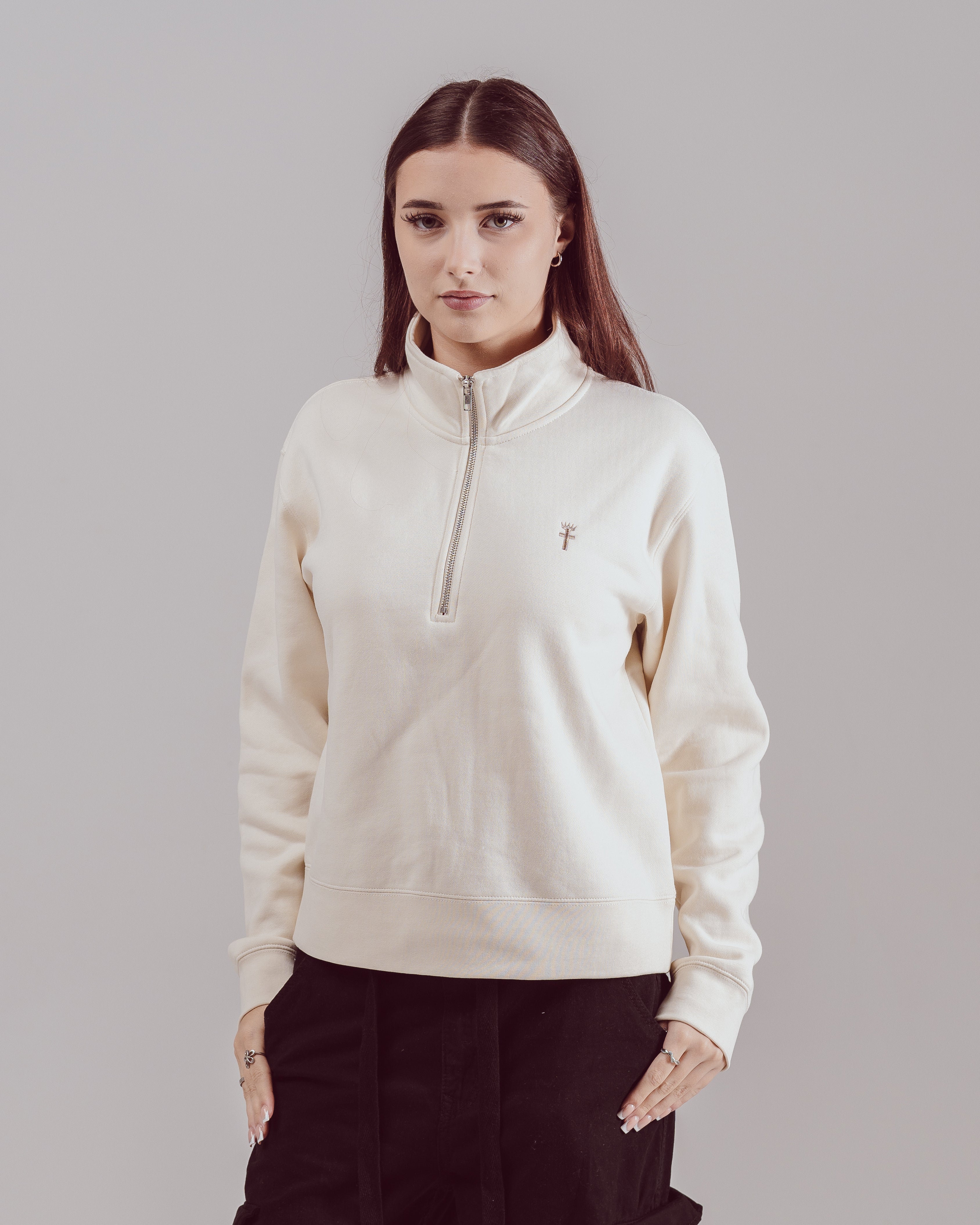 Clothed By Faith Quarter Zip - Oat