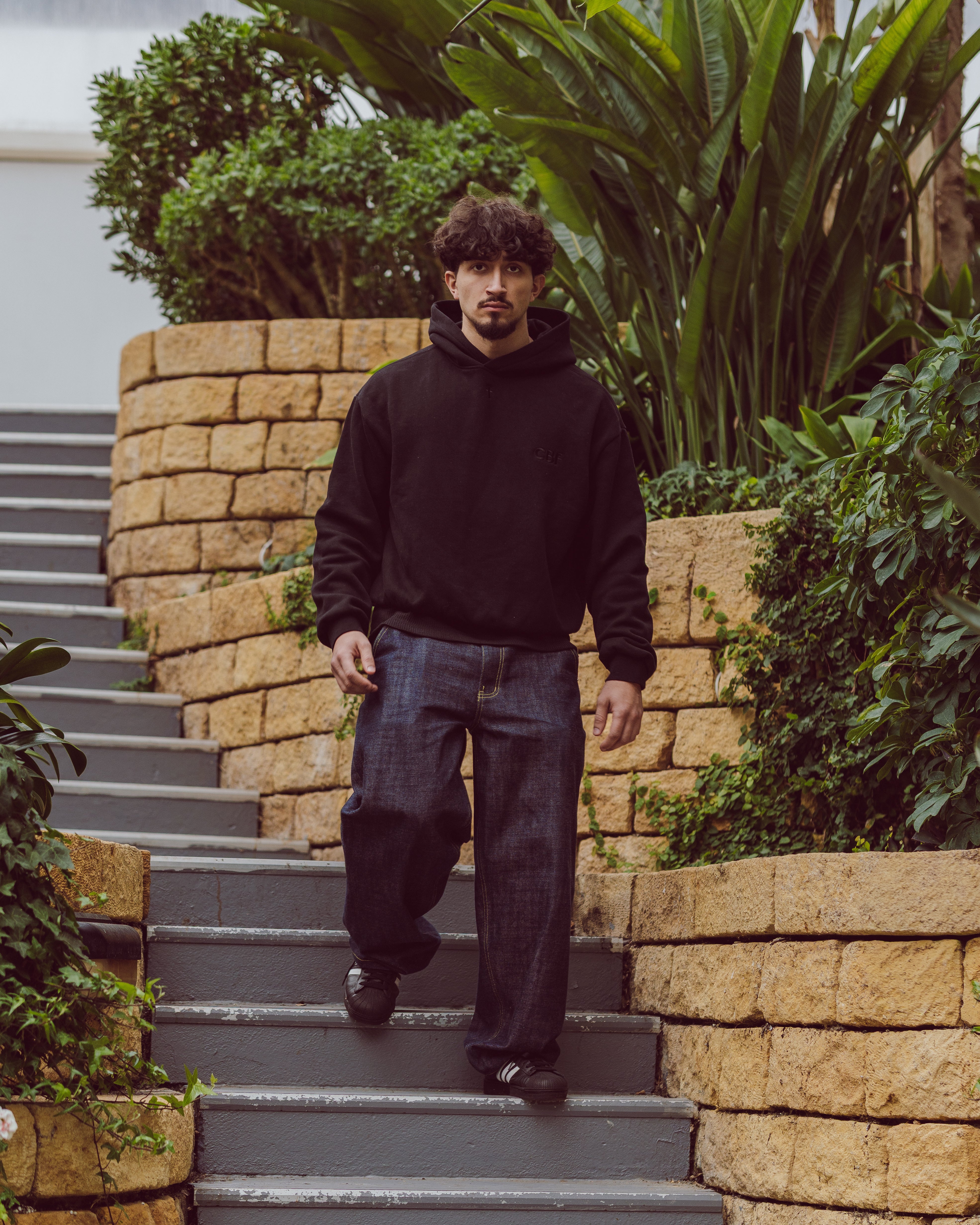 FIRM FOUNDATION BOXY HOODIE - BLACK