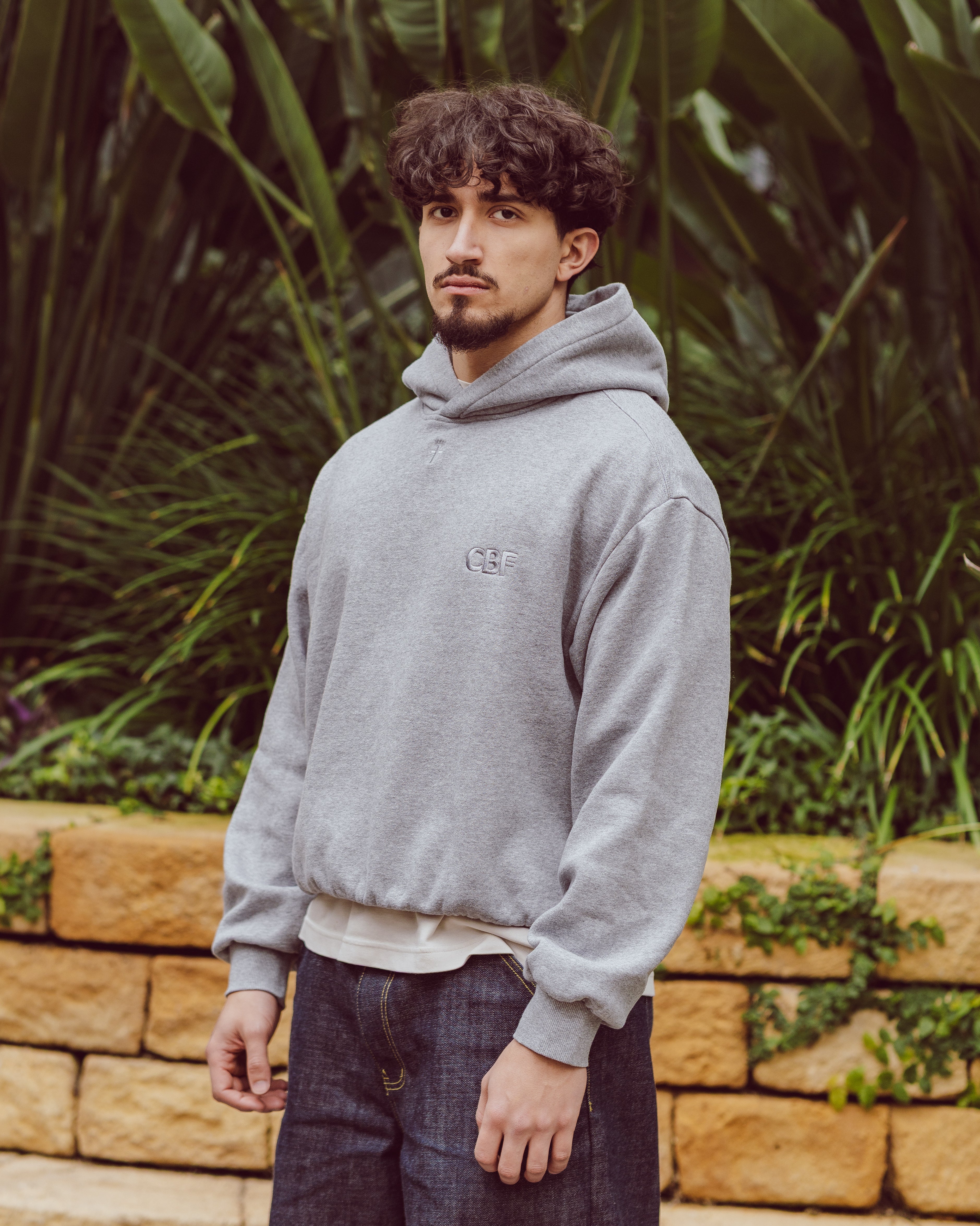 FIRM FOUNDATION BOXY HOODIE - HEATHER GREY